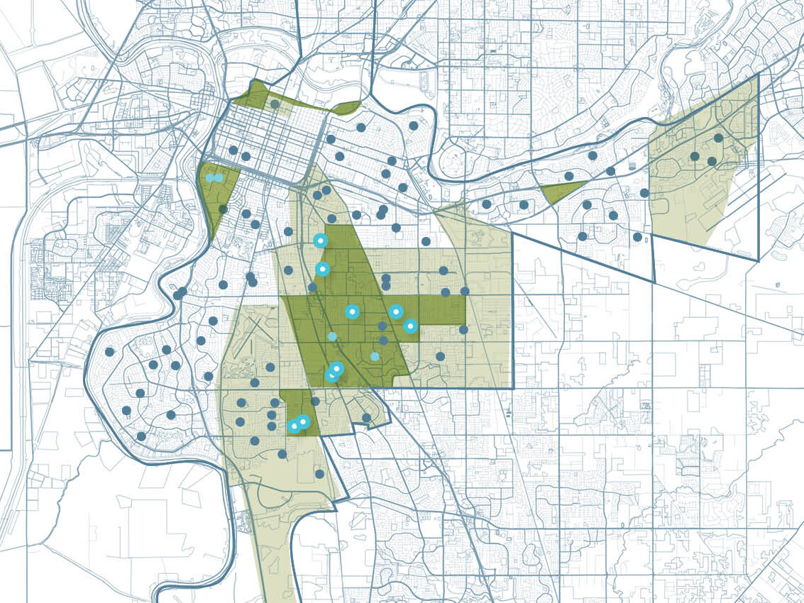 map rendering of Sacramento City Unified School District equity master plan